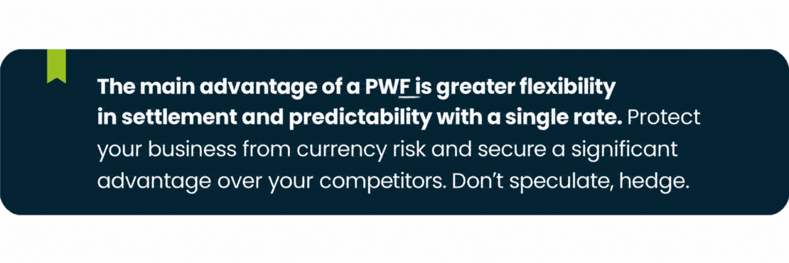 FX Par Window Forward (PWF) from Citfin provides businesses with a flexible currency hedging solution, allowing multiple future foreign exchange transactions to be secured at a single exchange rate while retaining the freedom to choose settlement dates within predefined windows. The solution helps exporters and importers reduce currency risk, improve cash flow management, and gain greater certainty over future international payments and receipts.